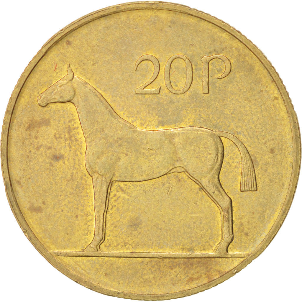 Moneda, REPÚBLICA DE IRLANDA, 20 Pence, 1986, MBC+, Níquel - bronce, KM:25
