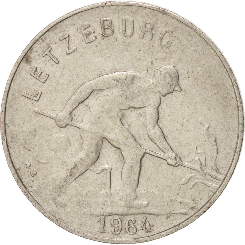 Coin, Luxembourg, Charlotte, Franc, 1964, EF(40-45), Copper-nickel, KM:46.2