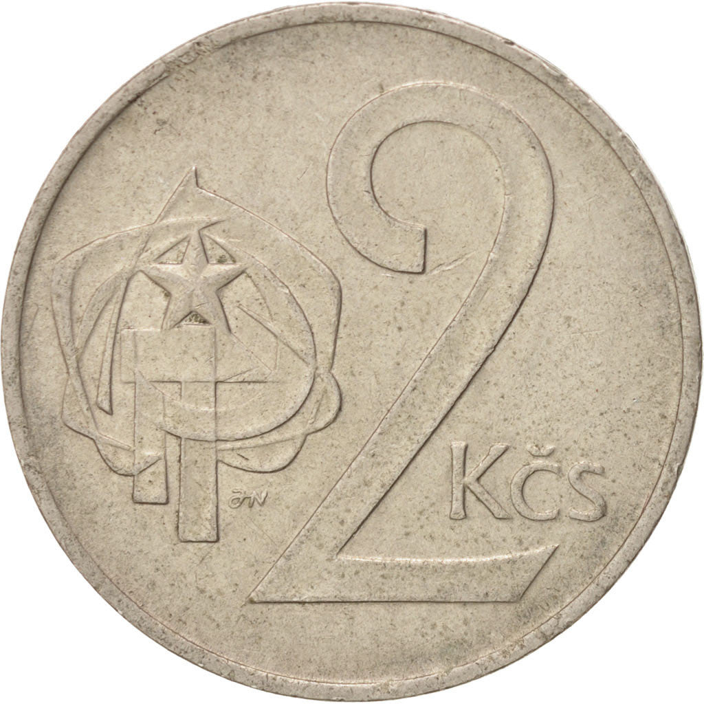 Coin, Czechoslovakia, 2 Koruny, 1974, EF(40-45), Copper-nickel, KM:75