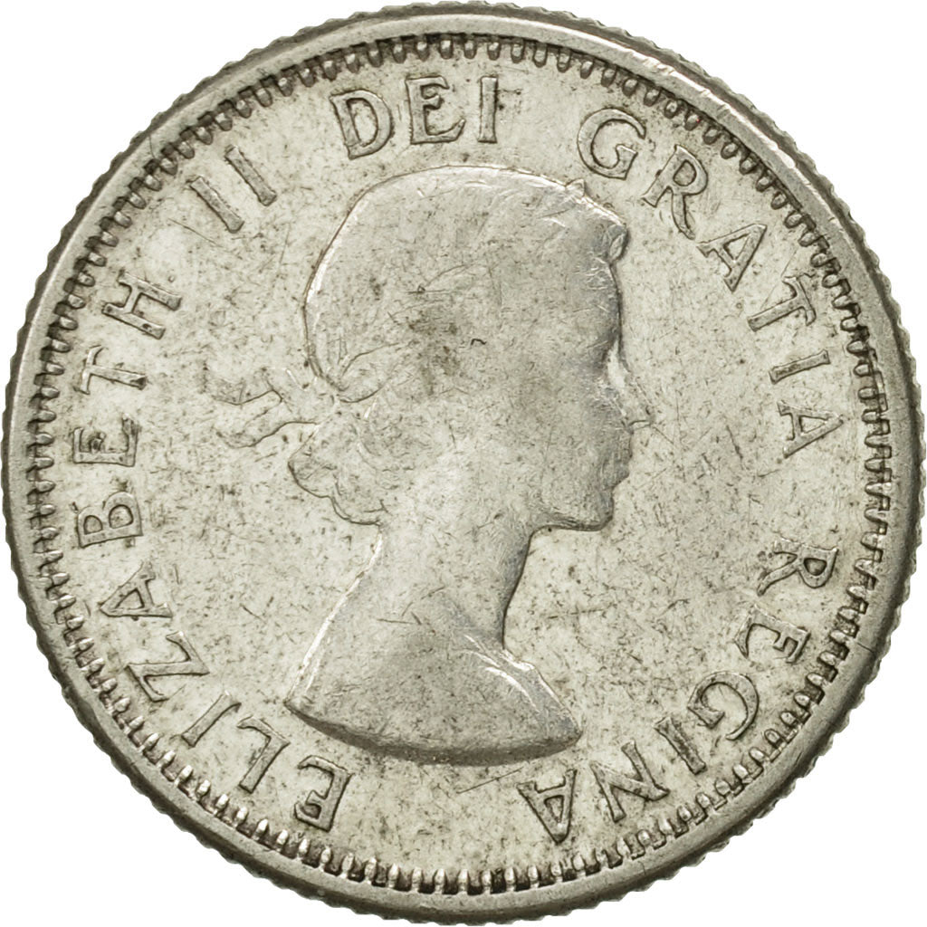 Coin, Canada, Elizabeth II, 10 Cents, 1960, Royal Canadian Mint, Ottawa