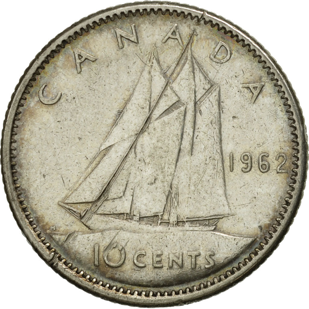 Coin, Canada, Elizabeth II, 10 Cents, 1962, Royal Canadian Mint, Ottawa