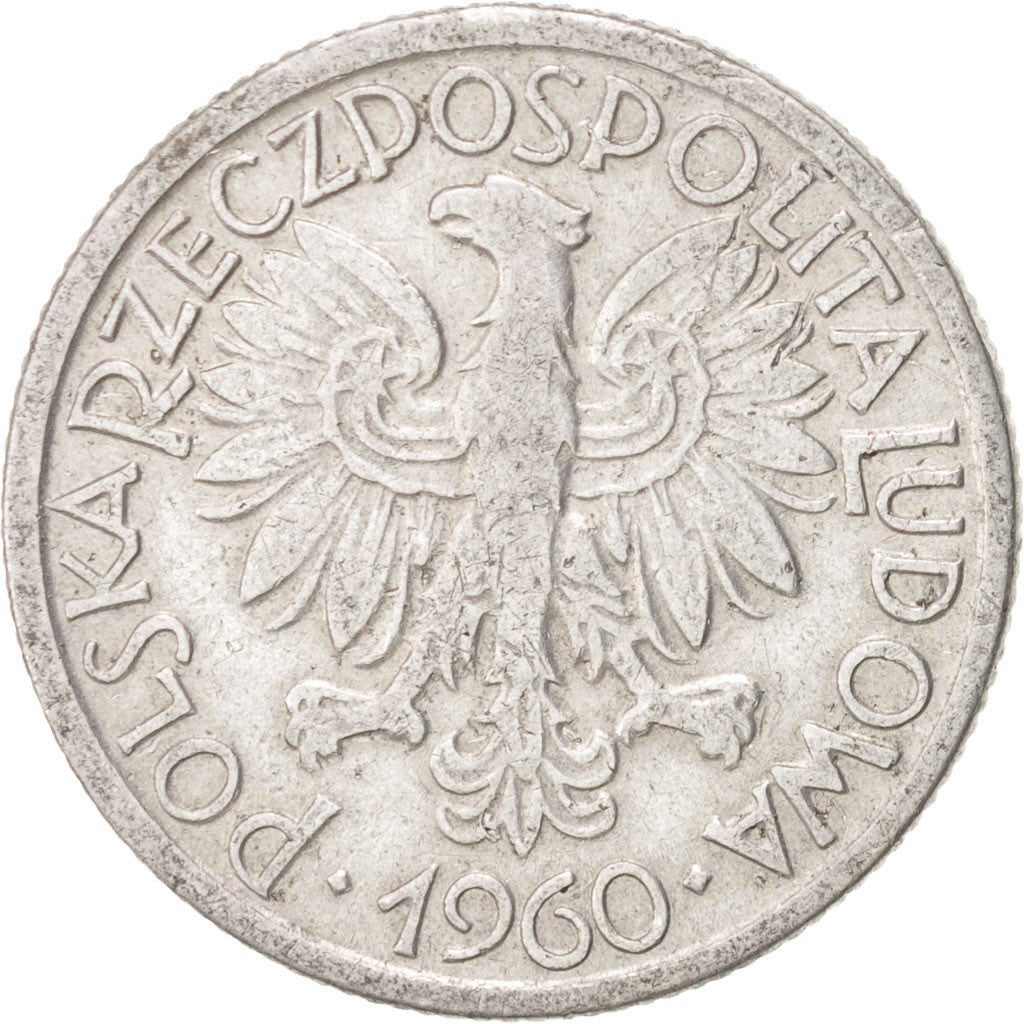 Coin, Poland, 2 Zlote, 1960, Warsaw, EF(40-45), Aluminum, KM:46