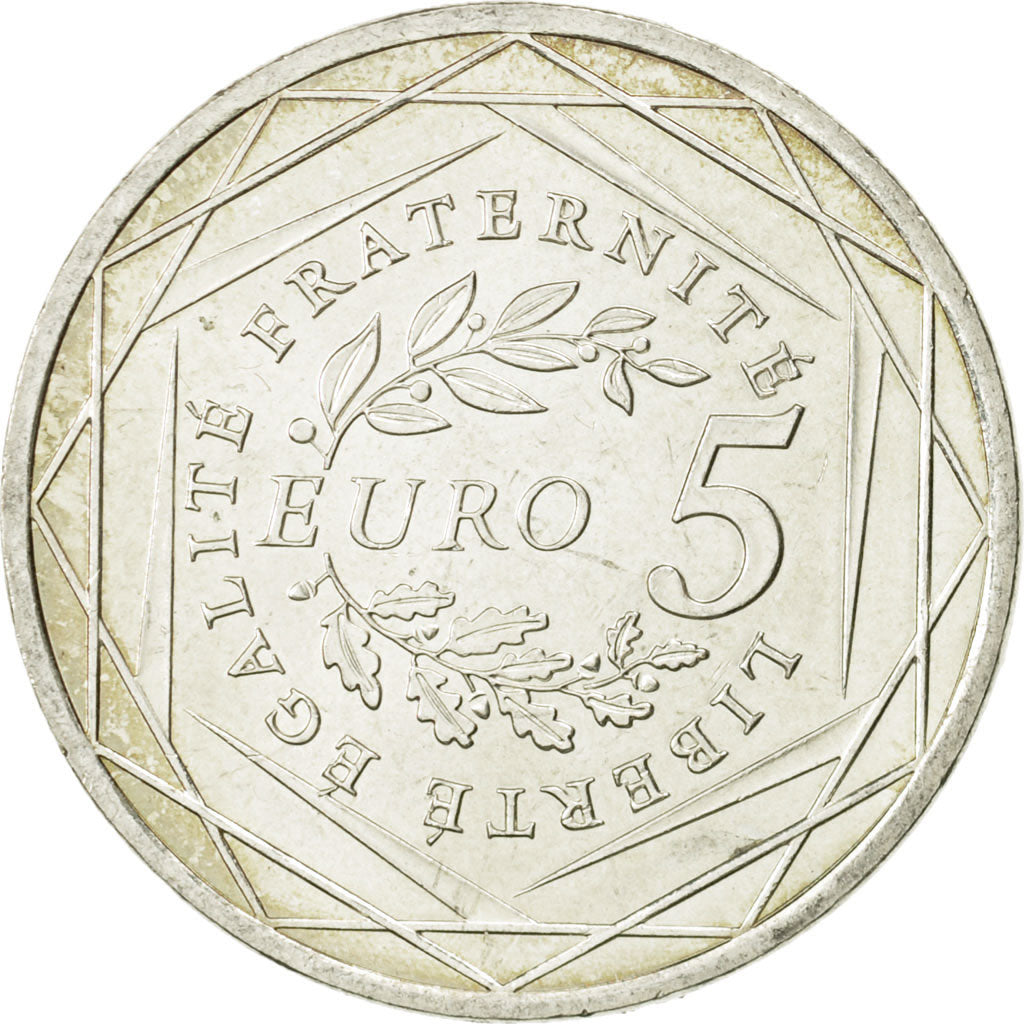 Coin, France, 5 Euro, Semeuse, 2008, MS(63), Silver