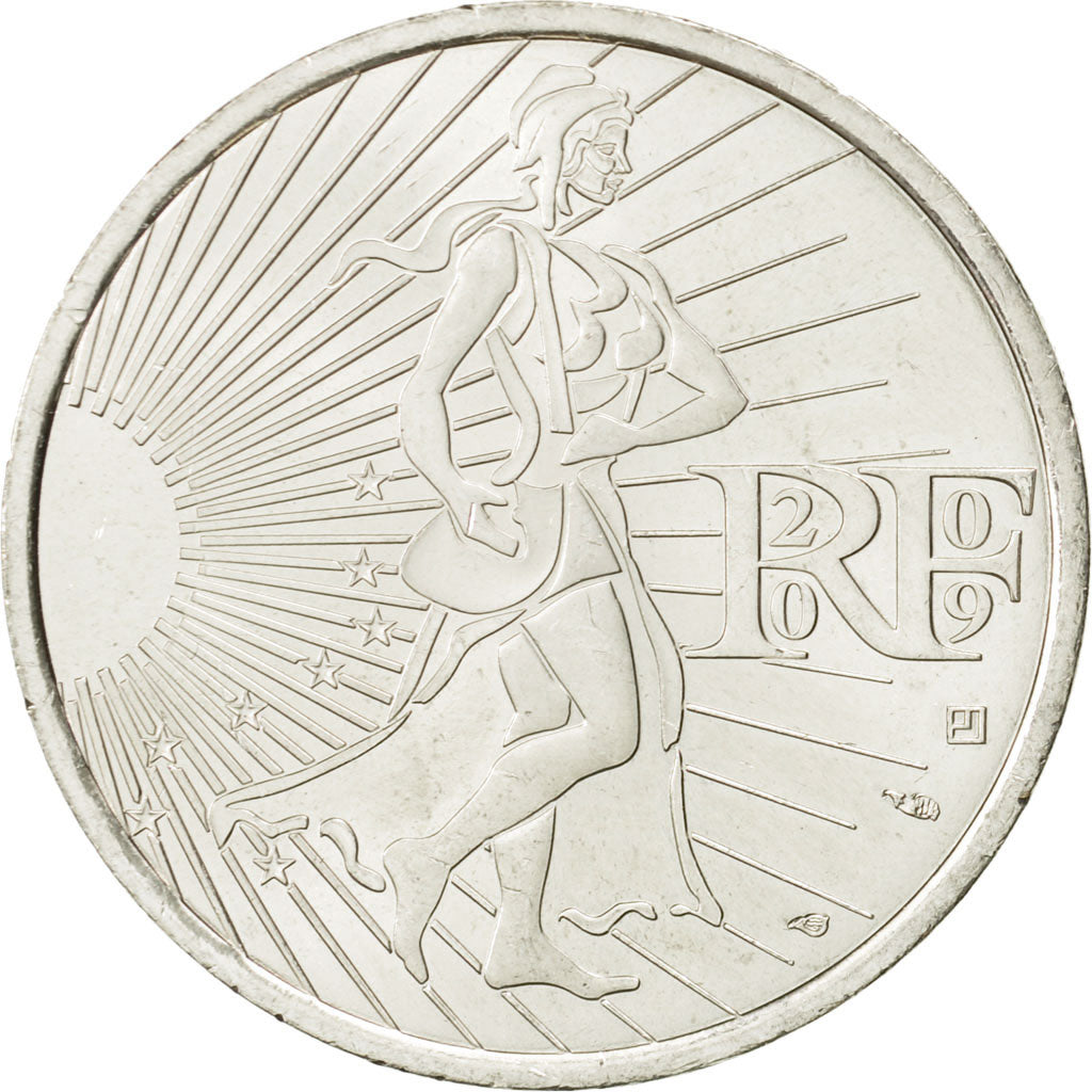 Moneta, Francia, 10 Euro, Semeuse, 2009, SPL, Argento