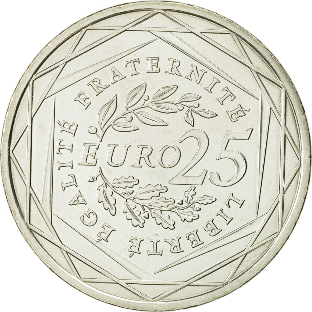 Coin, France, 25 Euro, Semeuse, 2009, MS(63), Silver