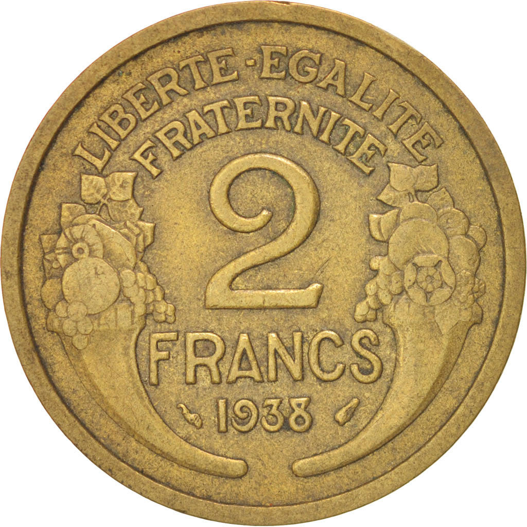Coin, France, Morlon, 2 Francs, 1938, Paris, EF(40-45), Aluminum-Bronze, KM:886