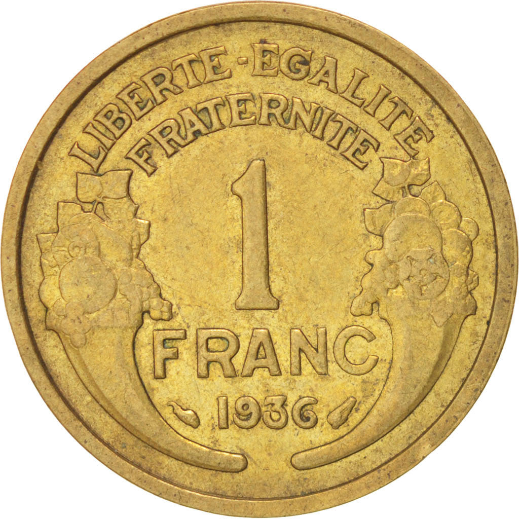 Coin, France, Morlon, Franc, 1936, Paris, EF(40-45), Aluminum-Bronze, KM:885