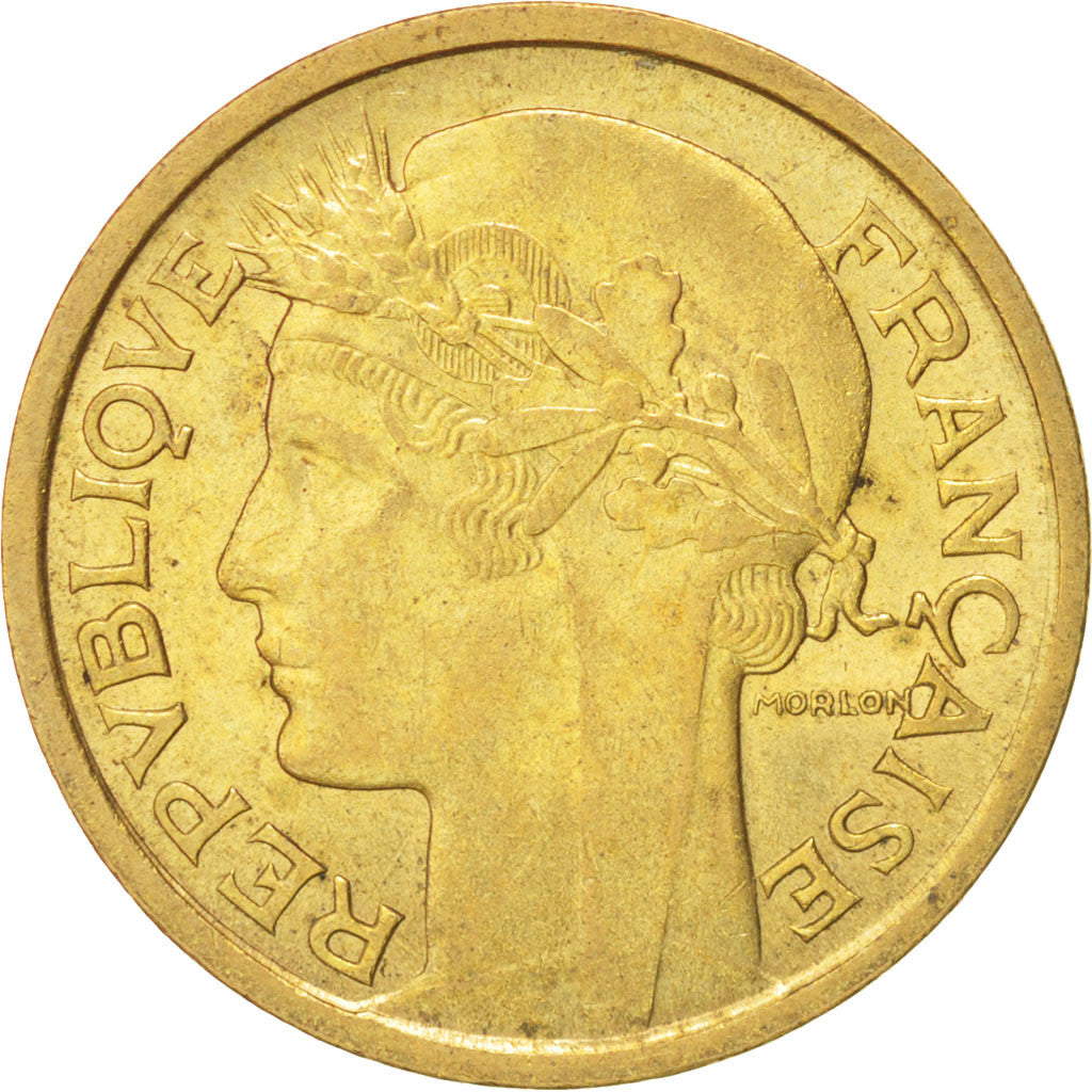 Coin, France, Morlon, Franc, 1938, Paris, MS(60-62), Aluminum-Bronze, KM:885