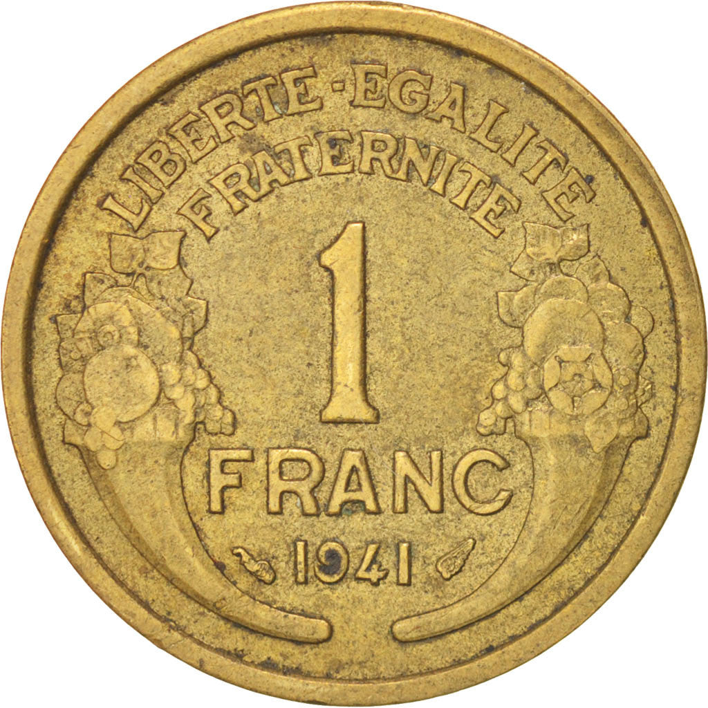 Coin, France, Morlon, Franc, 1941, Paris, EF(40-45), Aluminum-Bronze, KM:885