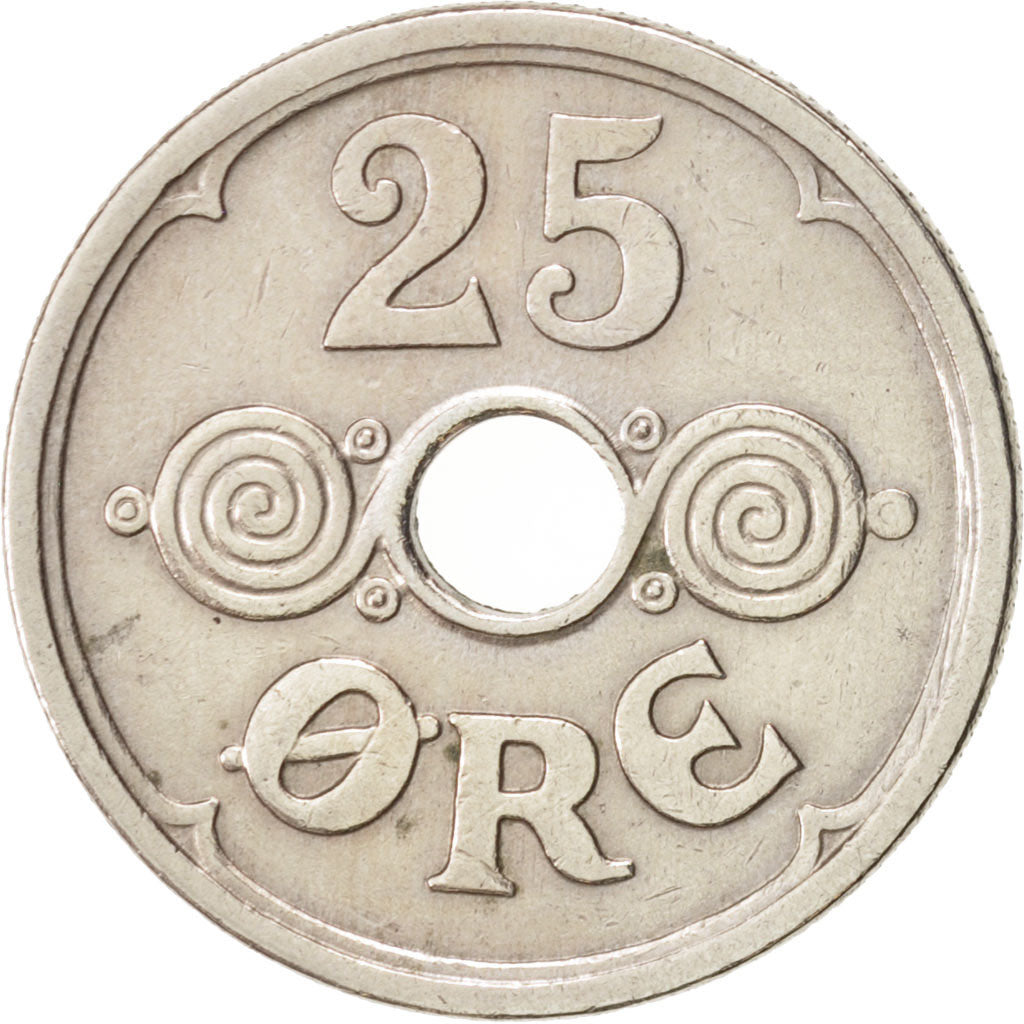 Coin, Denmark, Christian X, 25 Öre, 1935, Copenhagen, EF(40-45), Copper-nickel