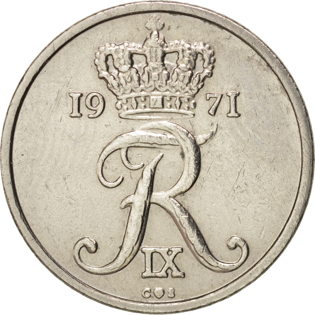Monnaie, Danemark, Frederik IX, 10 Öre, 1971, Copenhagen, TTB+, Copper-nickel