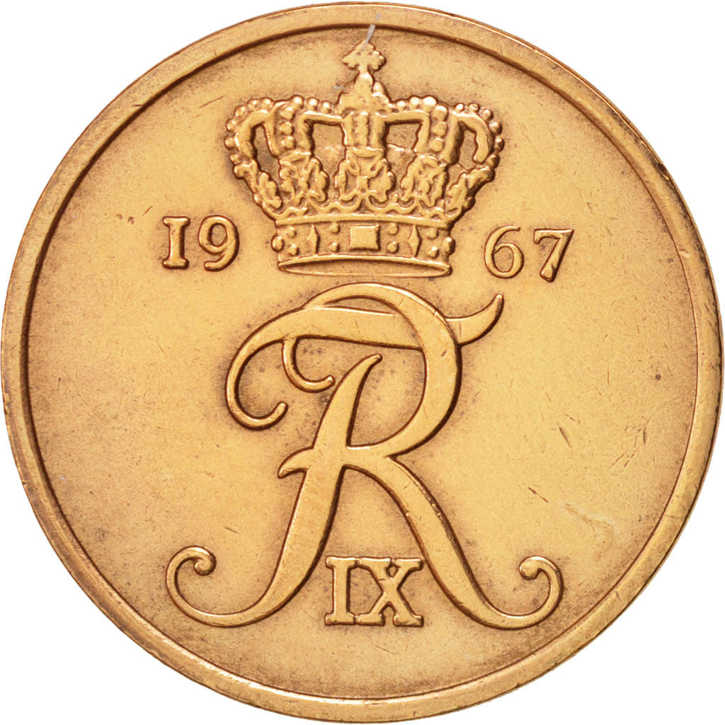 Coin, Denmark, Frederik IX, 5 Öre, 1967, Copenhagen, EF(40-45), Bronze