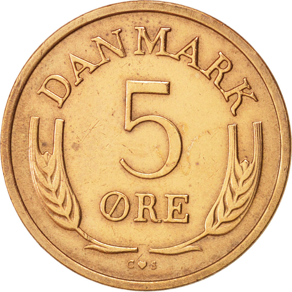Coin, Denmark, Frederik IX, 5 Öre, 1967, Copenhagen, EF(40-45), Bronze
