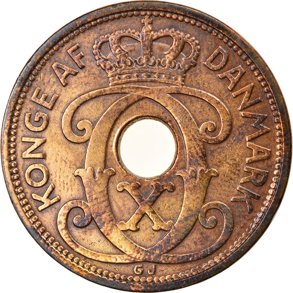 Coin, Denmark, Christian X, 5 Öre, 1929, Copenhagen, EF(40-45), Bronze
