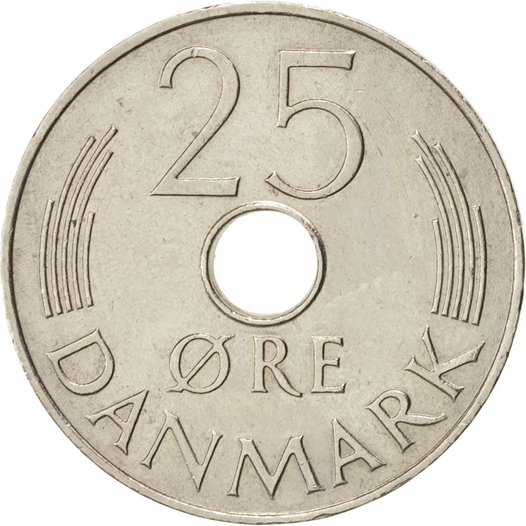 Coin, Denmark, Margrethe II, 25 Öre, 1977, Copenhagen, EF(40-45)