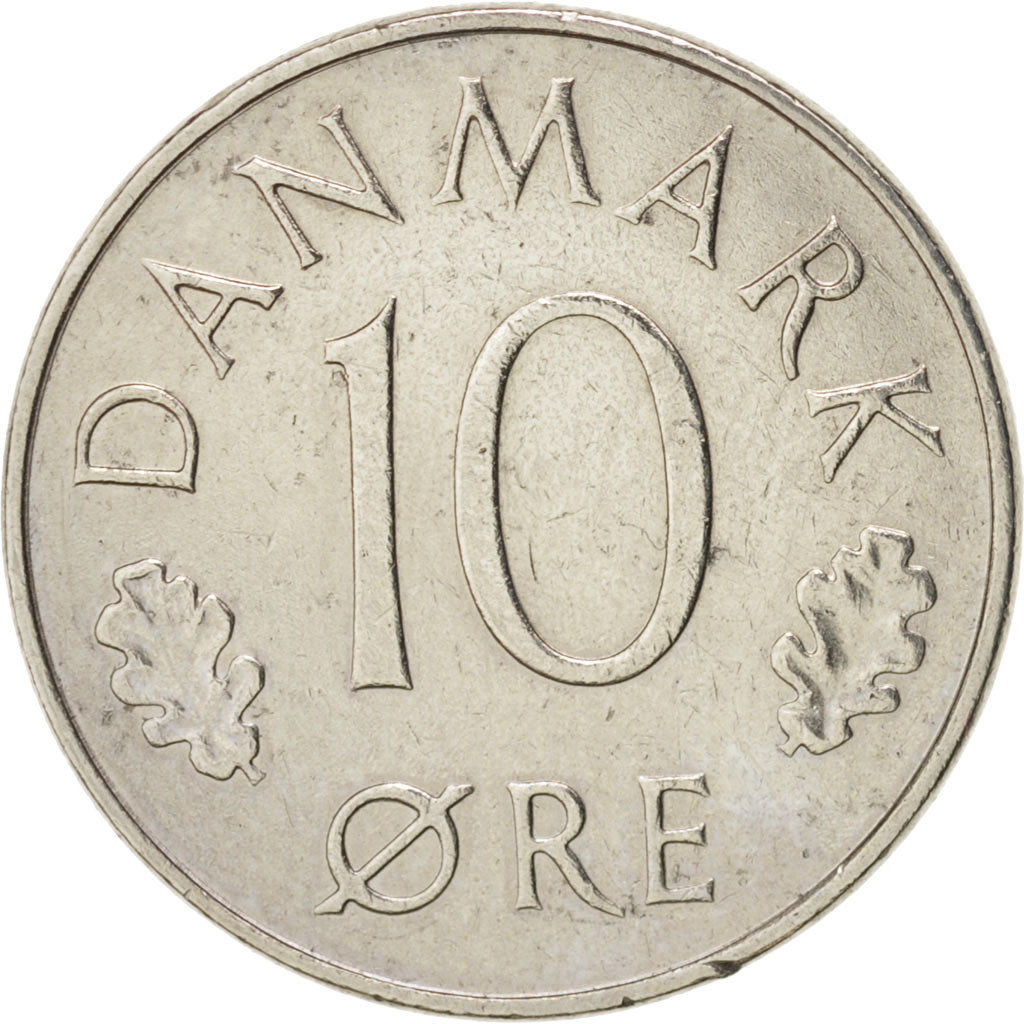 Coin, Denmark, Margrethe II, 10 Öre, 1977, Copenhagen, EF(40-45)