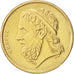 Coin, Greece, 50 Drachmes, 1990, AU(50-53), Aluminum-Bronze, KM:147