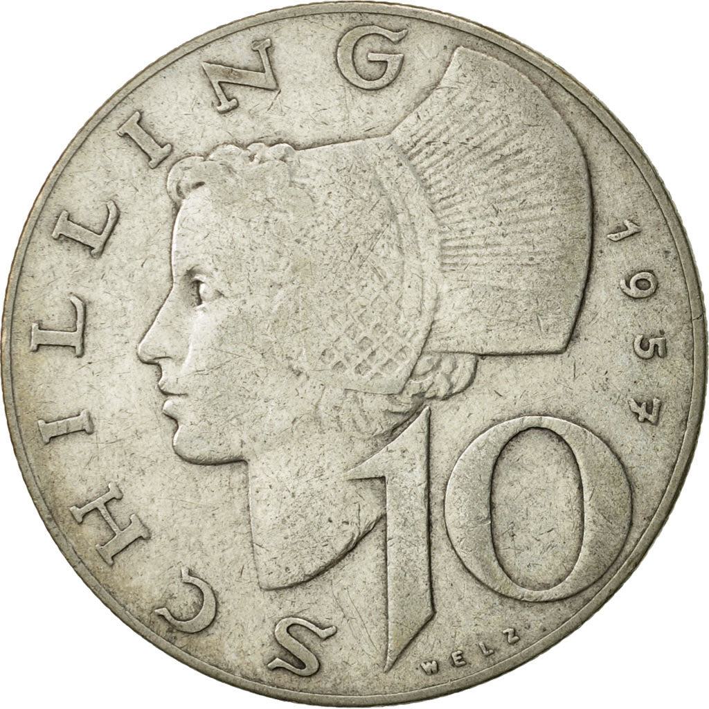 Coin, Austria, 10 Schilling, 1957, EF(40-45), Silver, KM:2882