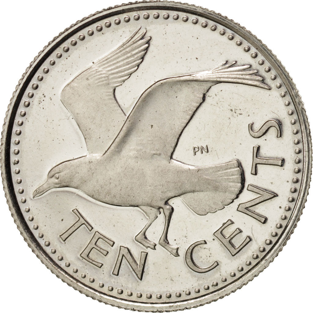Coin, Barbados, 10 Cents, 1973, Franklin Mint, MS(63), Copper-nickel, KM:12
