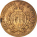 Coin, San Marino, 5 Centesimi, 1869, Milan, VF(30-35), Copper, KM:1