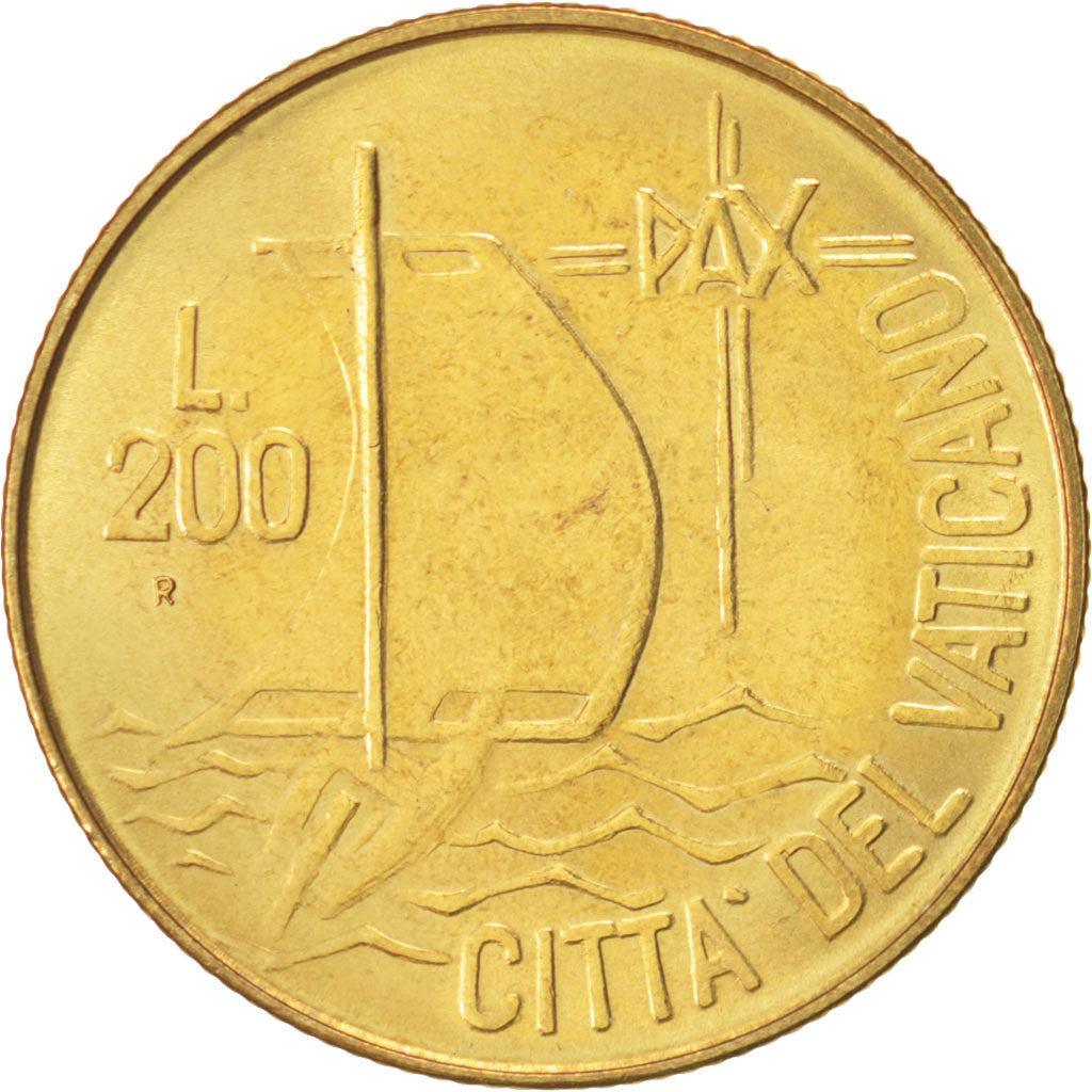 Coin, VATICAN CITY, John Paul II, 200 Lire, 1984, MS(65-70), Aluminum-Bronze
