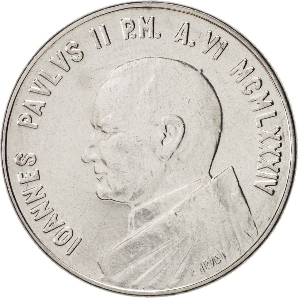 Coin, VATICAN CITY, John Paul II, 50 Lire, 1984, MS(65-70), Stainless Steel