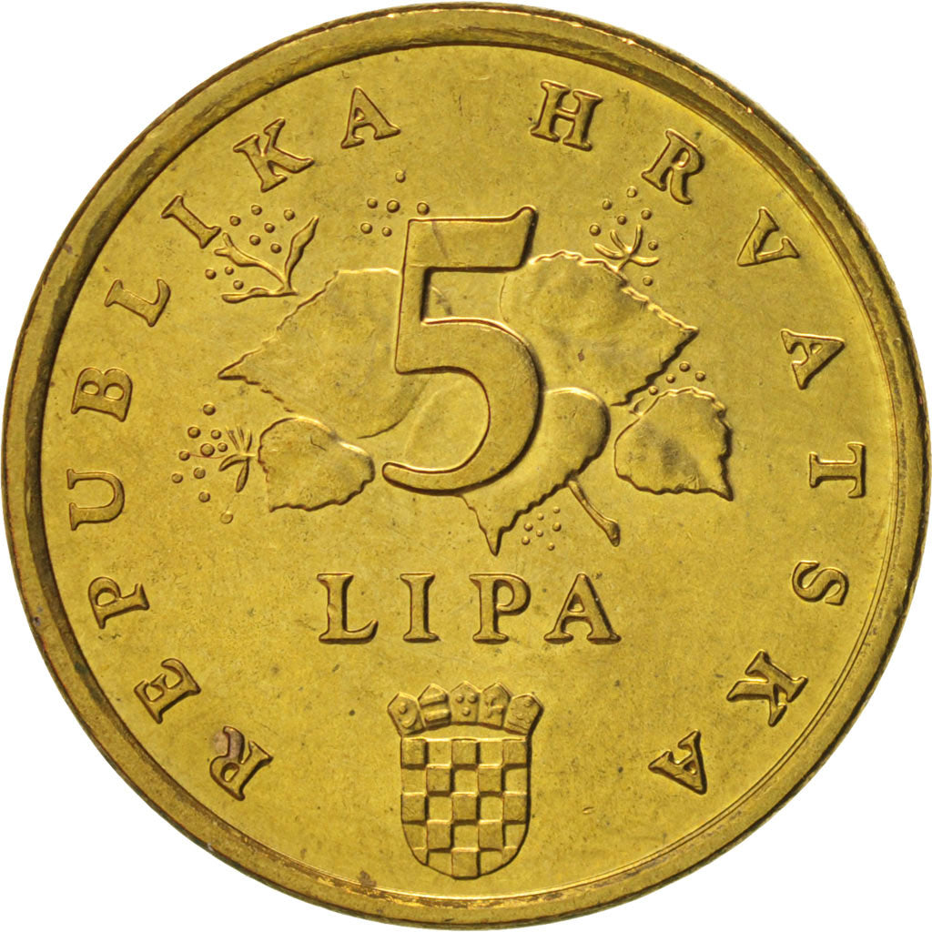 Coin, Croatia, 5 Lipa, 1993, MS(63), Brass plated steel, KM:5