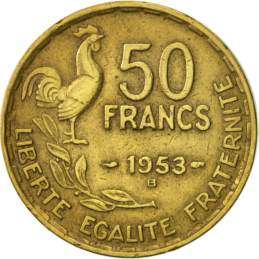 Munten, Frankrijk, Guiraud, 50 Francs, 1953, Beaumont - Le Roger, ZF