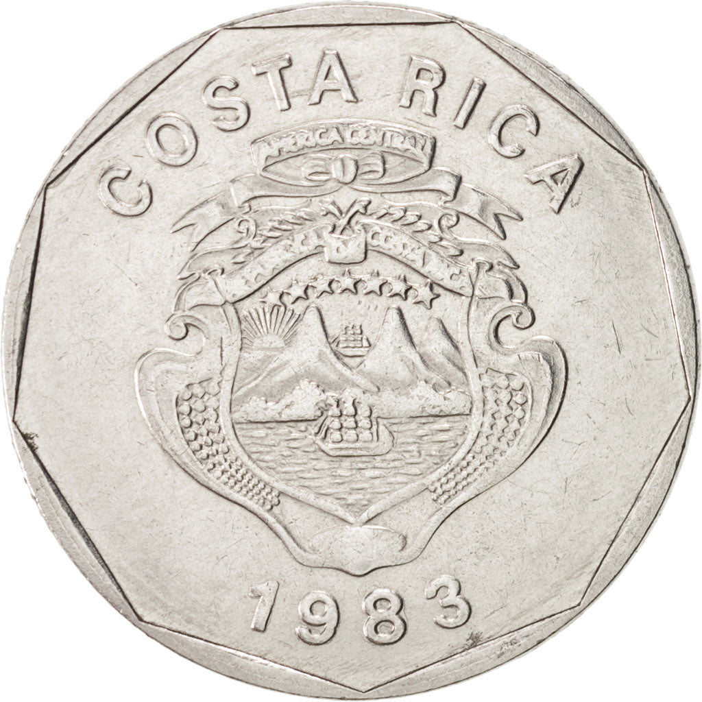 Moneda, Costa Rica, 20 Colones, 1983, MBC+, Acero inoxidable, KM:216.1