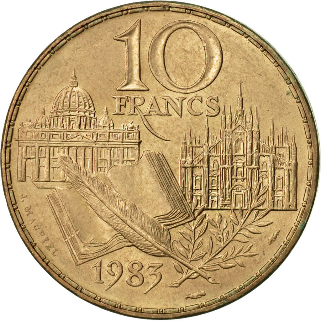 Monnaie, France, Stendhal, 10 Francs, 1983, Paris, SUP+, Nickel-Bronze, KM:953