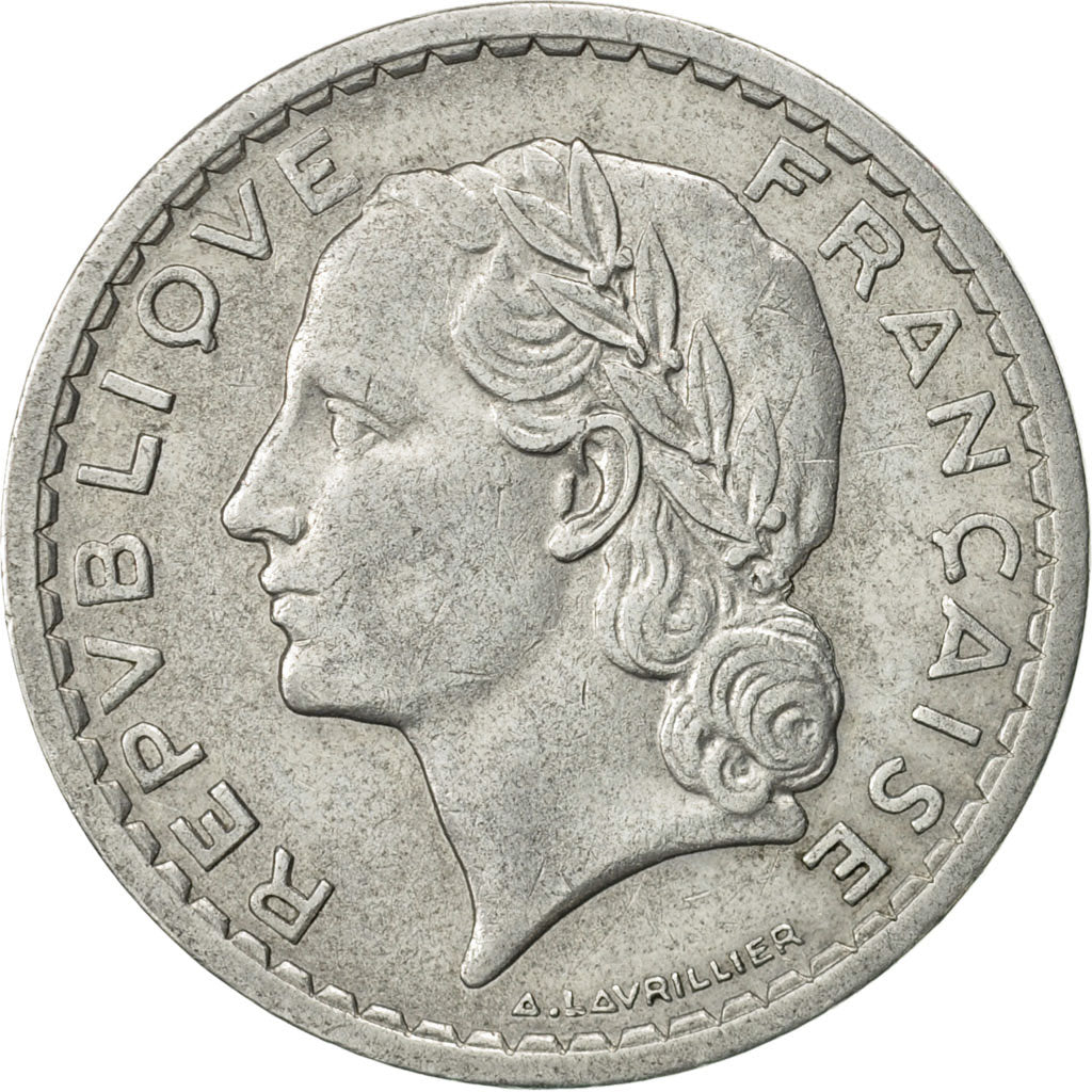 Munten, Frankrijk, Lavrillier, 5 Francs, 1949, Beaumont - Le Roger, PR