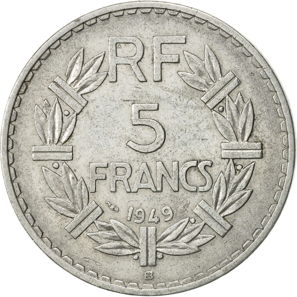 Munten, Frankrijk, Lavrillier, 5 Francs, 1949, Beaumont - Le Roger, PR