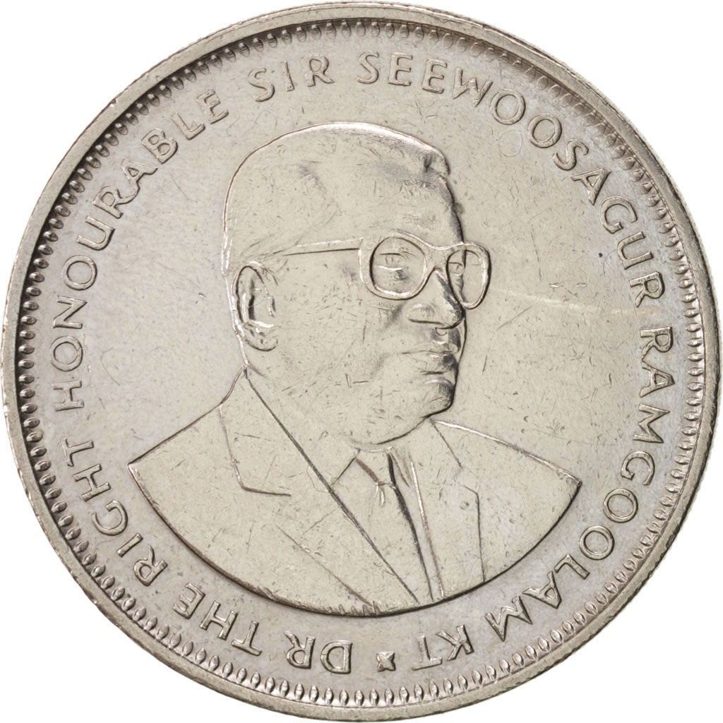 Moneta, Mauritius, Rupee, 1990, BB, Rame-nichel, KM:55