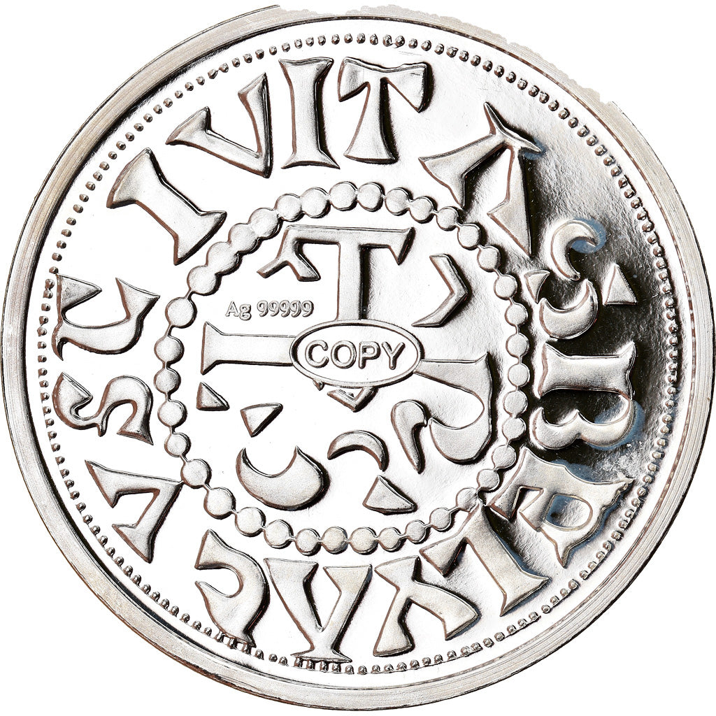 France, Medal, Reproduction du Denier de Beauvais, MS(65-70), Silver