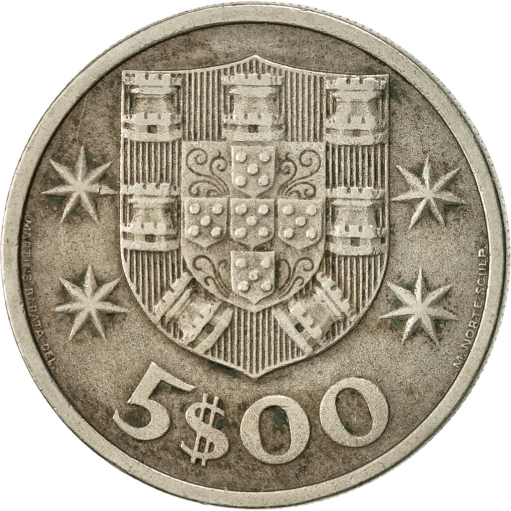 Moneda, Portugal, 5 Escudos, 1967, MBC+, Cobre - níquel, KM:591