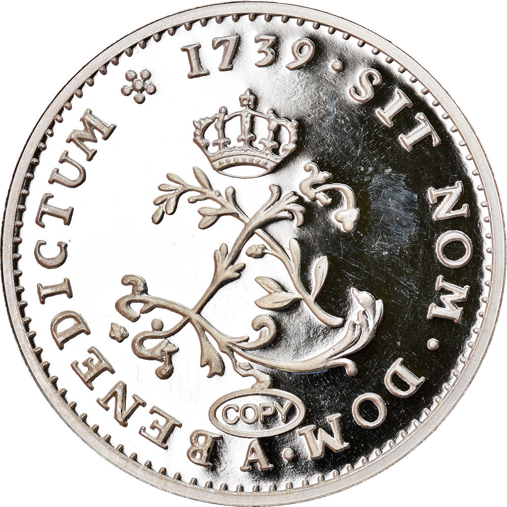 France, Medal, Reproduction du Double Sol 1739, Louis XV, MS(65-70), Silver