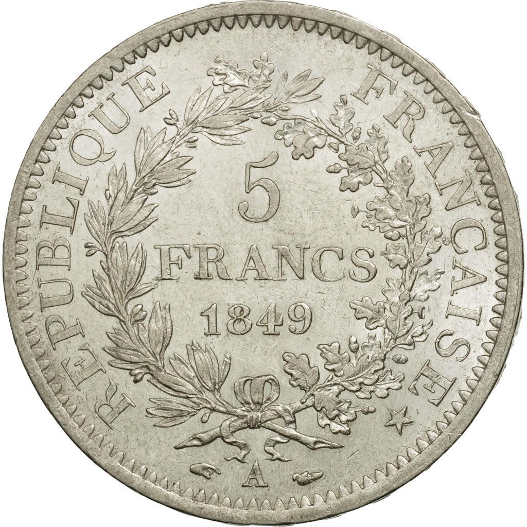 France, 5 Francs, Hercule, 1849, Paris, Silver, AU(55-58), Gadoury:683