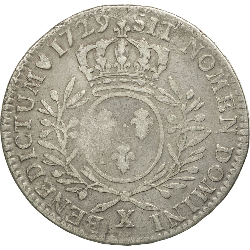 Coin, France, Louis XV, 1/2 Écu aux branches d'olivier, 1/2 ECU, 44 Sols, 1729