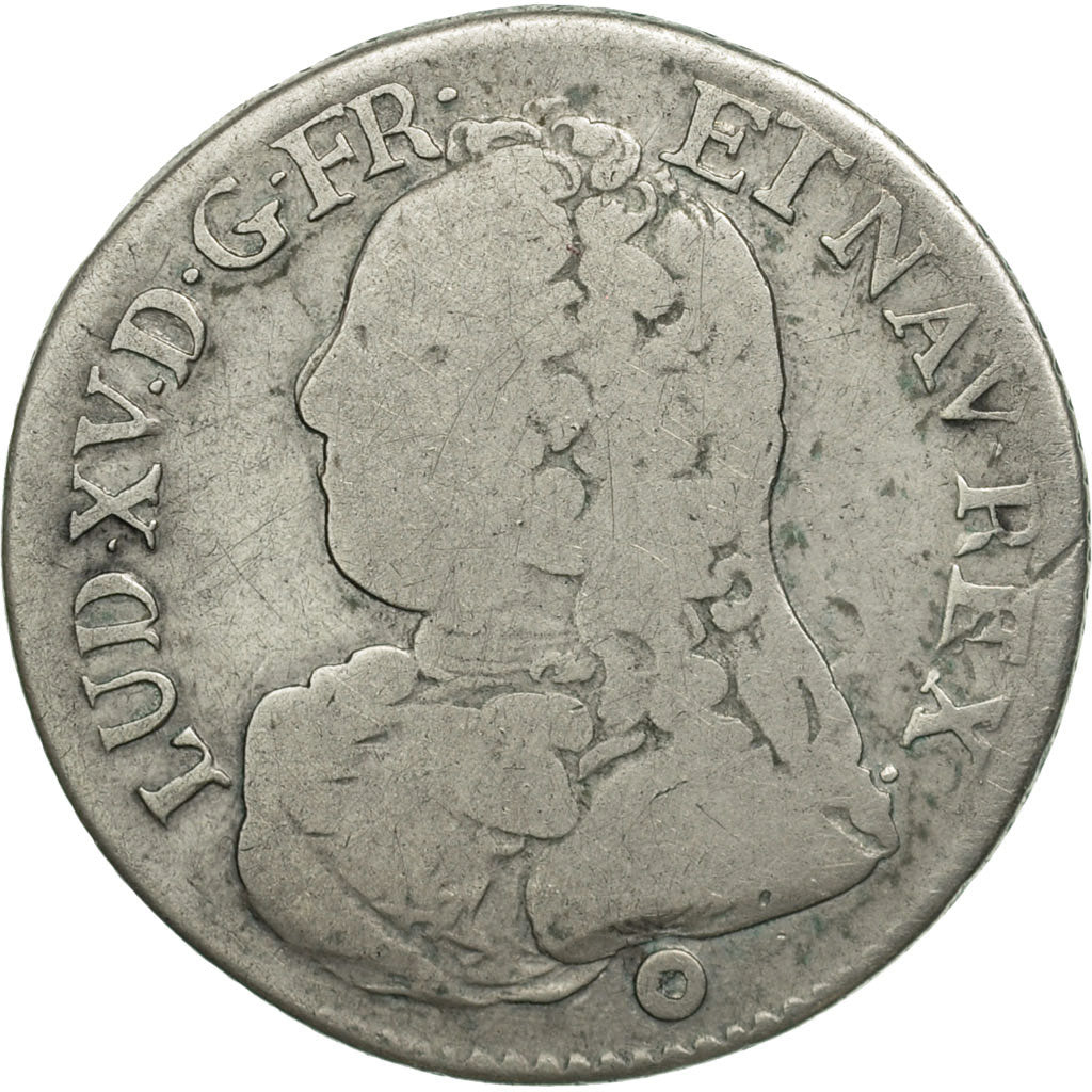 Coin, France, Louis XV, 1/5 Écu aux branches d'olivier, 24 Sols, 1/5 ECU, 1727
