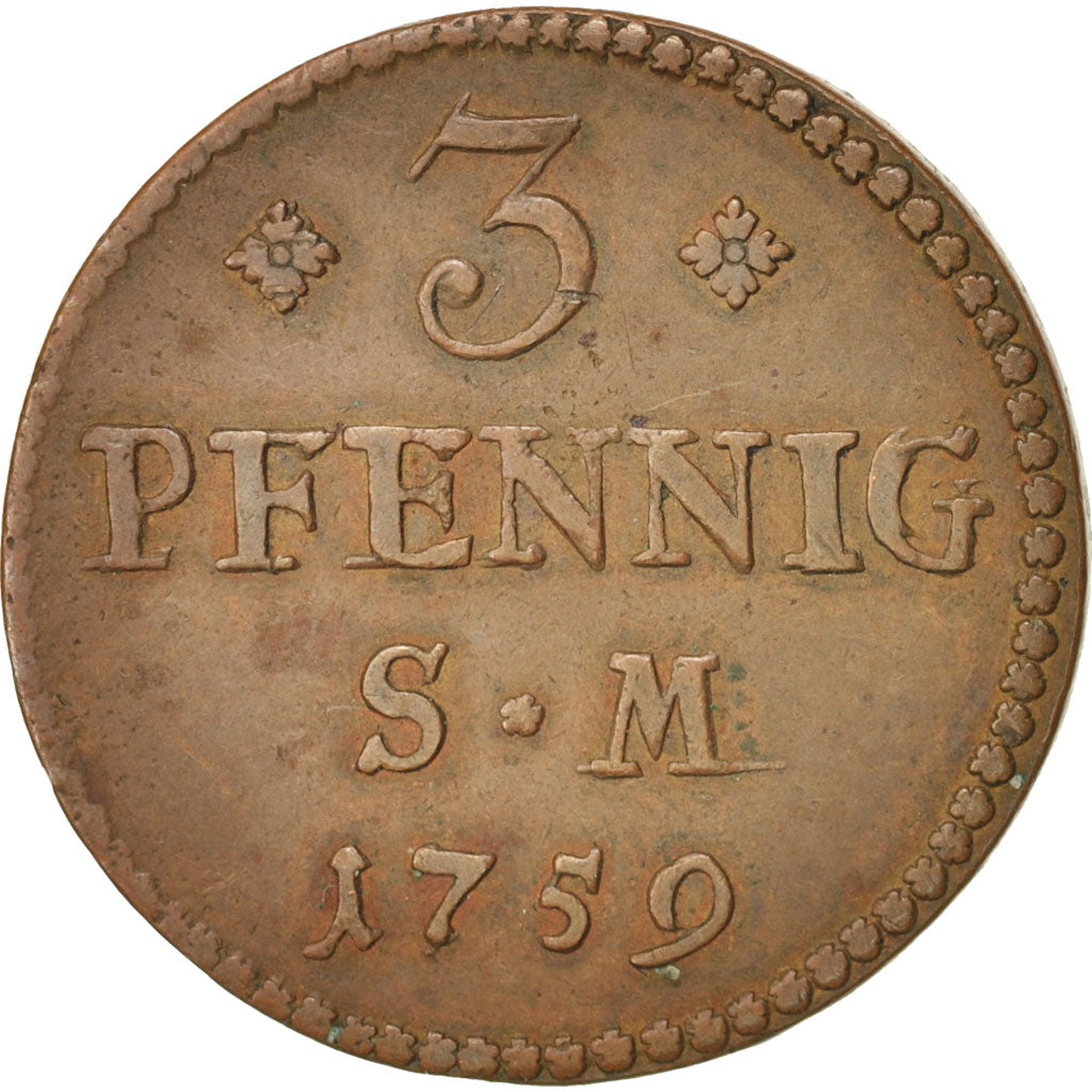 Coin, German States, MAINZ, Johann Friedrich Karl, 3 Pfennig, Dreier, 1759
