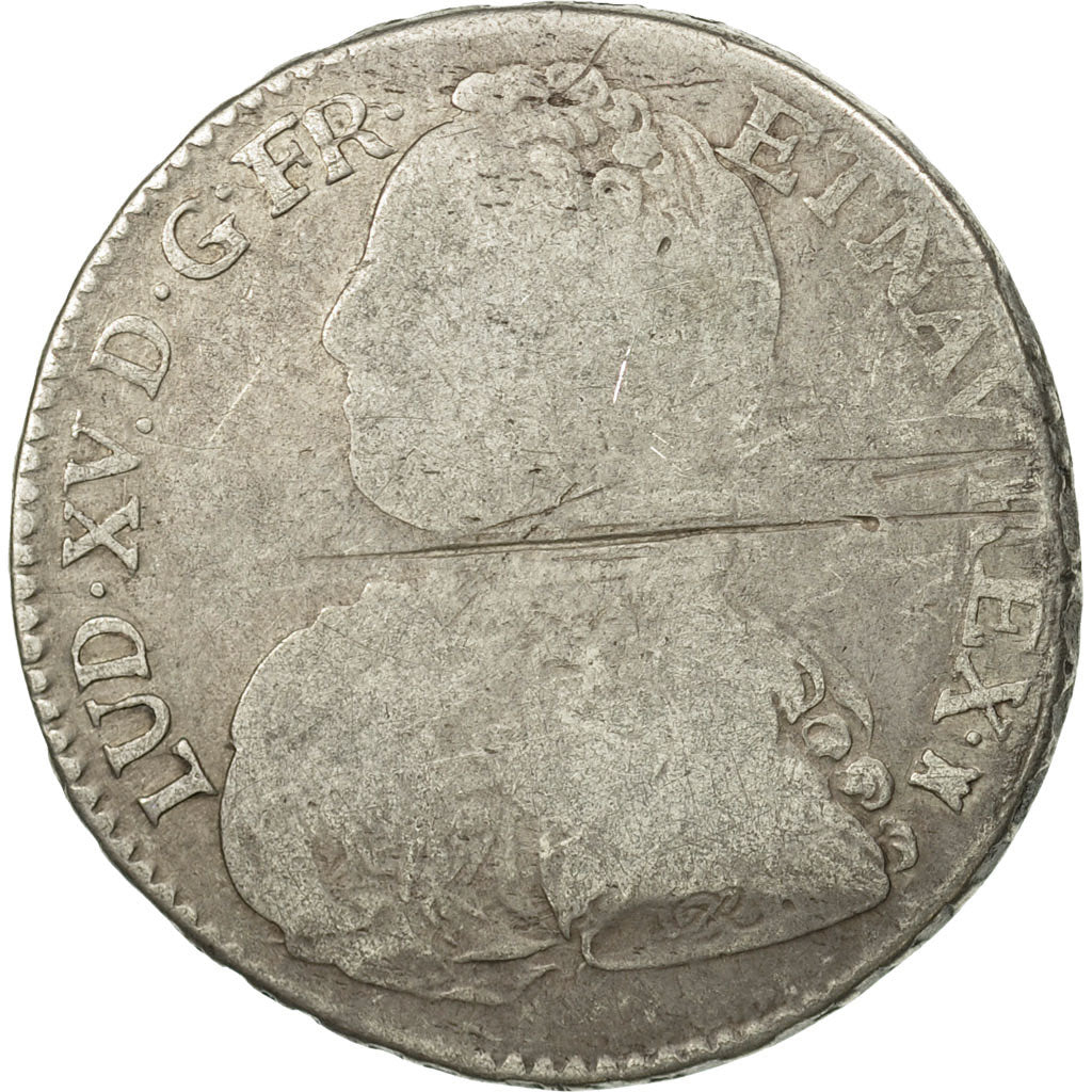 Munten, Frankrijk, Louis XV, 1/2 Écu aux branches d'olivier, 1/2 ECU, 44 Sols