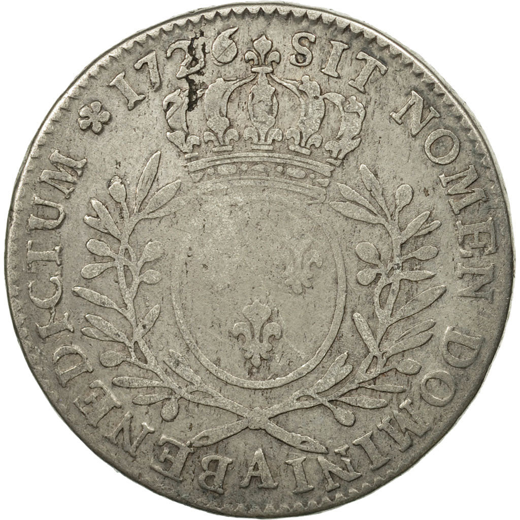 Coin, France, Louis XV, 1/2 Écu aux branches d'olivier, 1/2 ECU, 44 Sols, 1726
