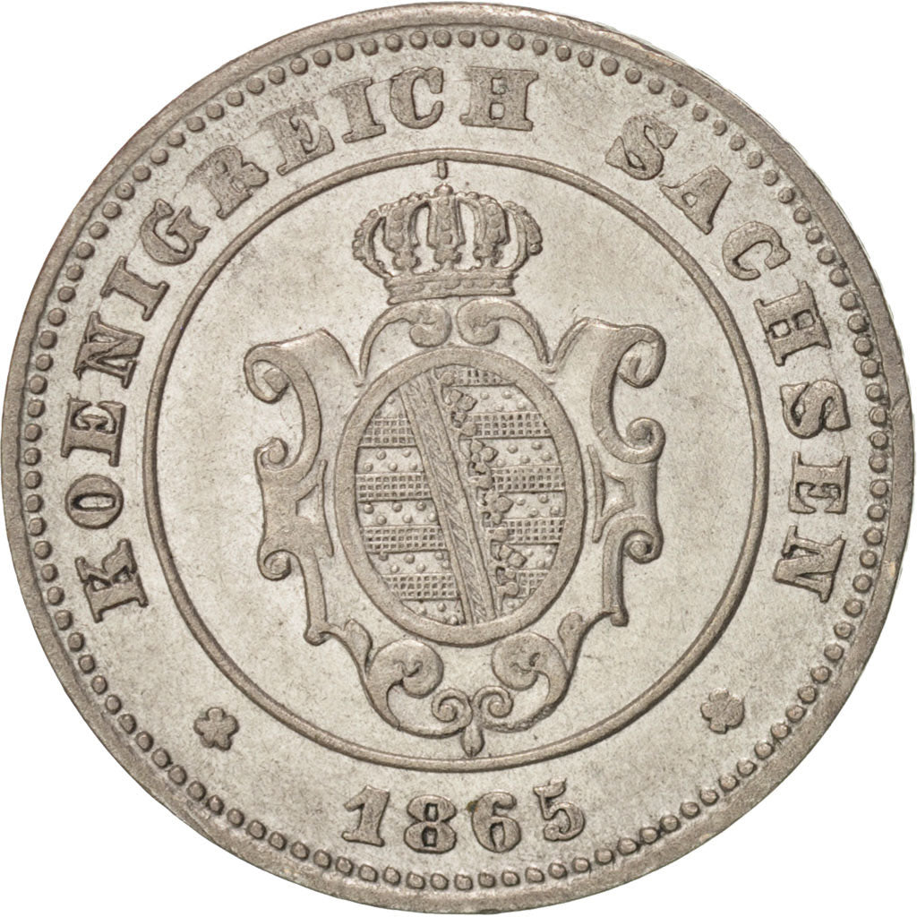 Coin, German States, SAXONY-ALBERTINE, Johann, Neu-Groschen, 10 Pfennig, 1865