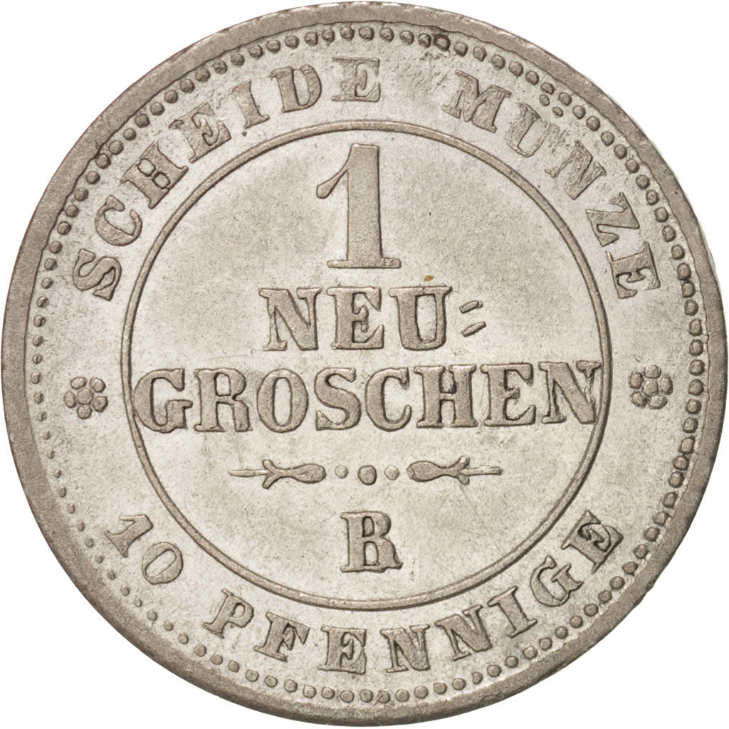Coin, German States, SAXONY-ALBERTINE, Johann, Neu-Groschen, 10 Pfennig, 1865