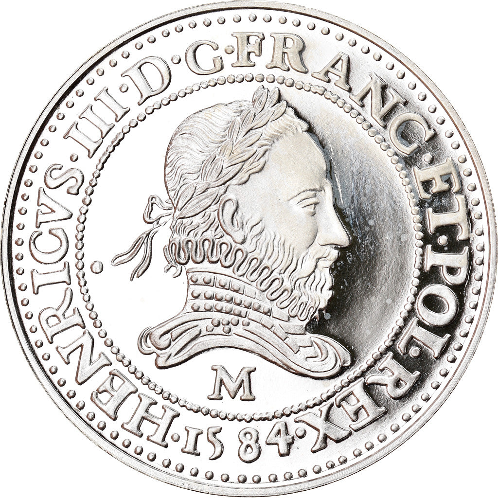 Francja, Medal, Reproduction du Franc au Col Fraisé, Henri III, MS(65-70)
