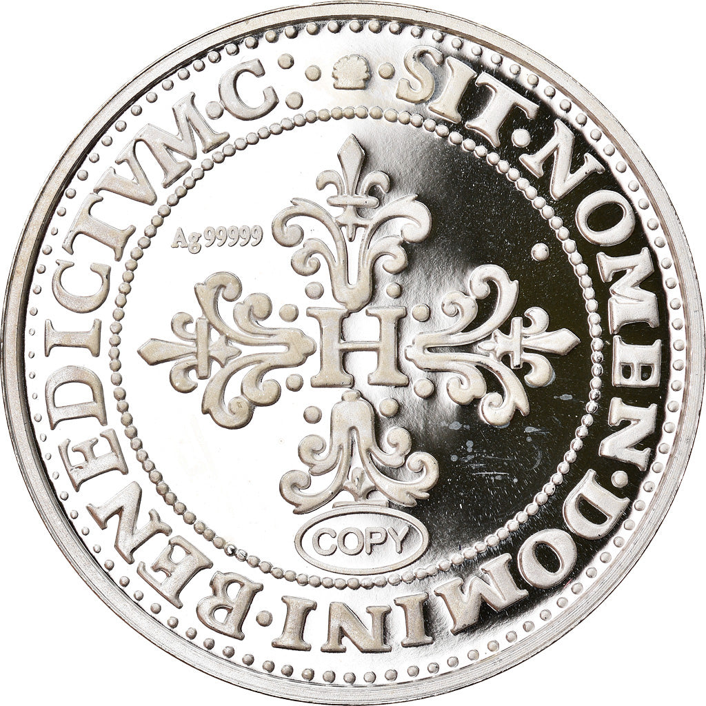 Francja, Medal, Reproduction du Franc au Col Fraisé, Henri III, MS(65-70)