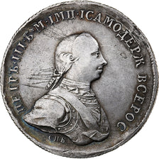 Rússia, Peter III, Rouble, 1762, Saint Petersburg, Novodel, Pattern, Prata