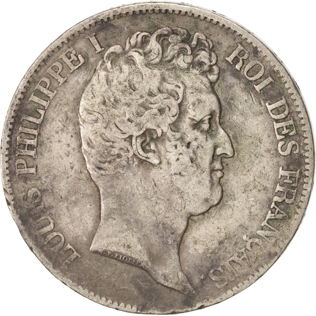 Coin, France, Louis-Philippe, 5 Francs, 1831, Lyon, VF(30-35), Silver, KM:735.4