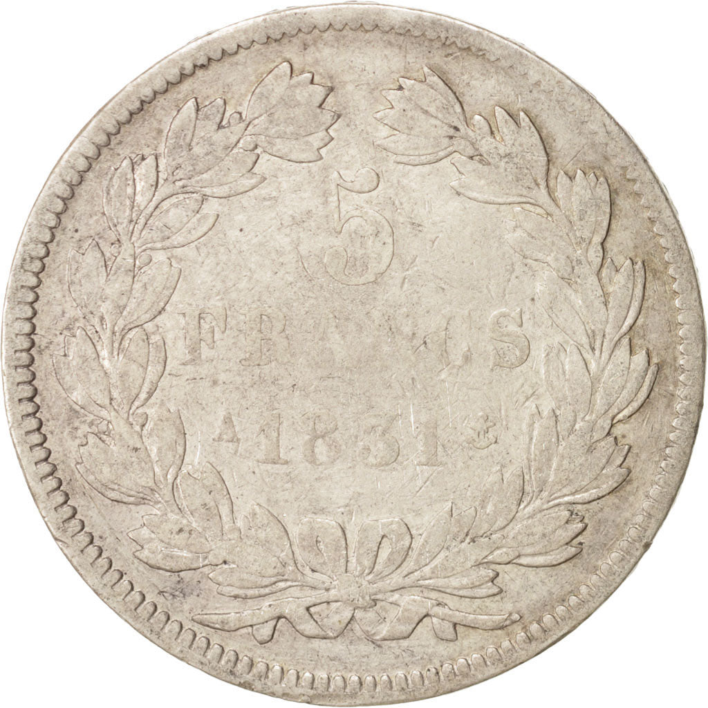 Coin, France, Louis-Philippe, 5 Francs, 1831, Paris, EF(40-45), Silver