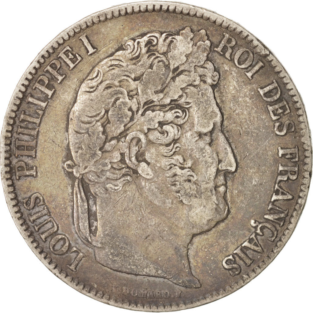 Moneta, Francia, Louis-Philippe, 5 Francs, 1841, Bordeaux, MB+, Argento